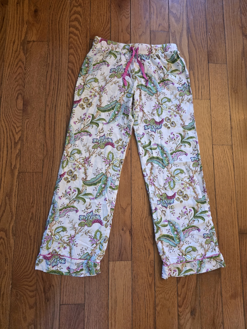 Cynthia Rowley Floral Print Lounge Pants - White, Green, Pink